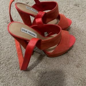 Steve Madden Orange Suede Heels